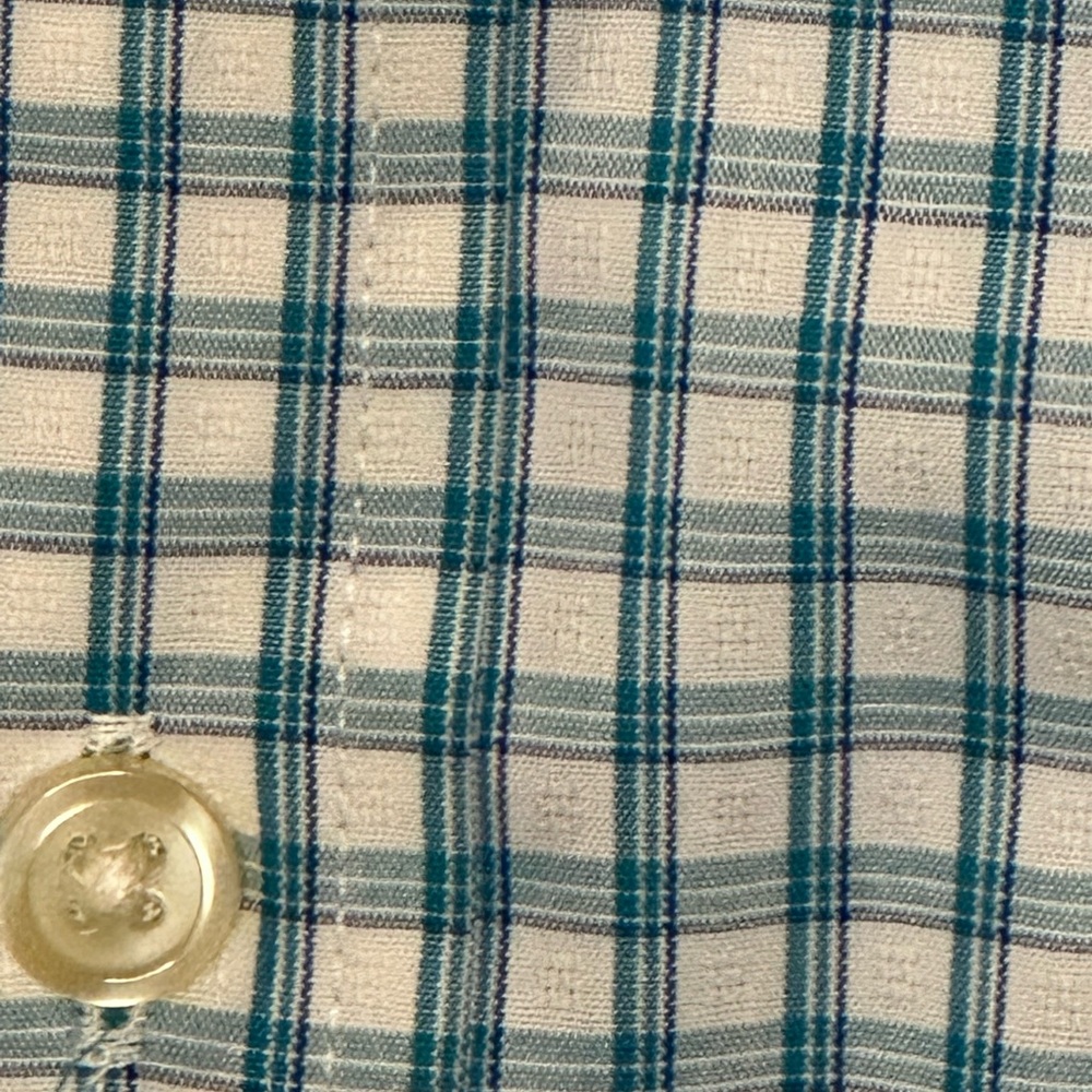 Banana Republic Non-Iron Slim Green Checkered Shirt - Picture 4 of 7